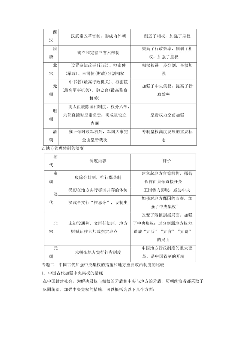 2019-2020年高考历史一轮复习研析教案 第1单元 单元总结 岳麓版必修1.doc_第2页