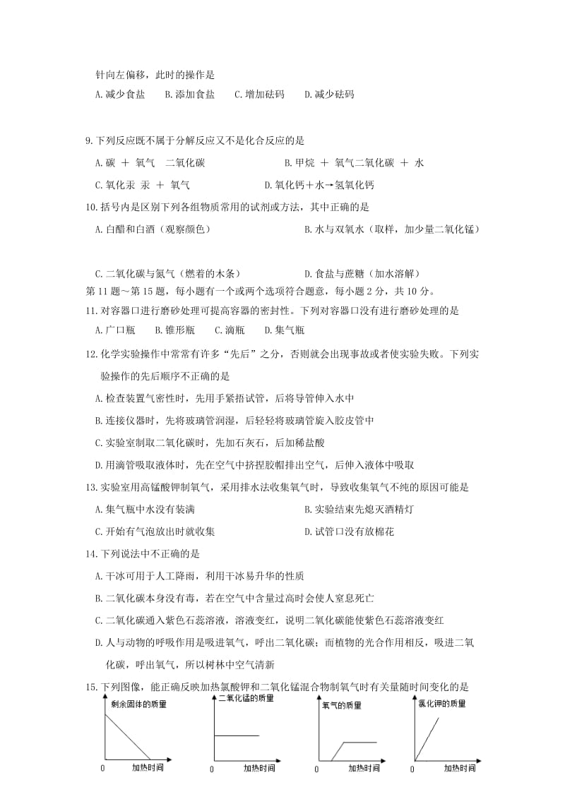 2019-2020年九年级化学上学期第一次月考试题沪教版(II).doc_第2页