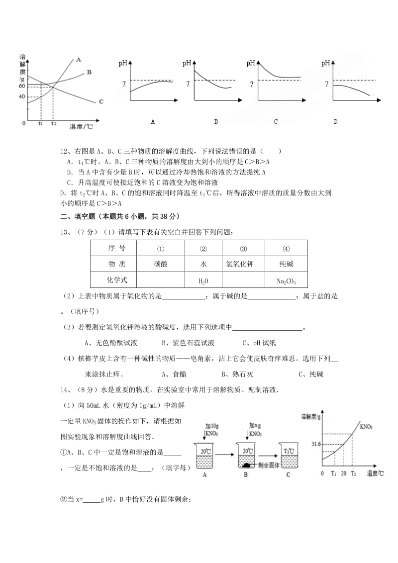 2019-2020年九年级下学期第二次模拟考试化学试题(I).doc_第2页