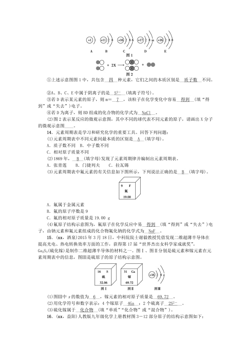 2019-2020年中考化学考点跟踪突破 第10讲 认识化学元素 物质组成的表示练习（含答案）.doc_第3页