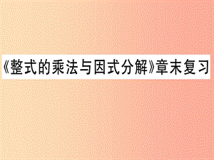 八年級數(shù)學上冊 14《整式的乘法與因式分解》章末復習習題講評課件 新人教版.ppt