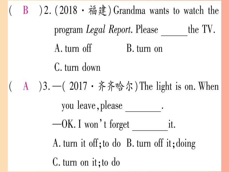 九年级英语全册Unit13We’retryingtosavetheearth重难点题组突破课堂导练含2019中考真题新版人教新目标版.ppt_第3页