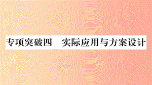 湖南省2019年中考數(shù)學(xué)復(fù)習(xí) 第二輪 中檔題突破 專(zhuān)項(xiàng)突破4 實(shí)際應(yīng)用與方案設(shè)計(jì)習(xí)題課件.ppt