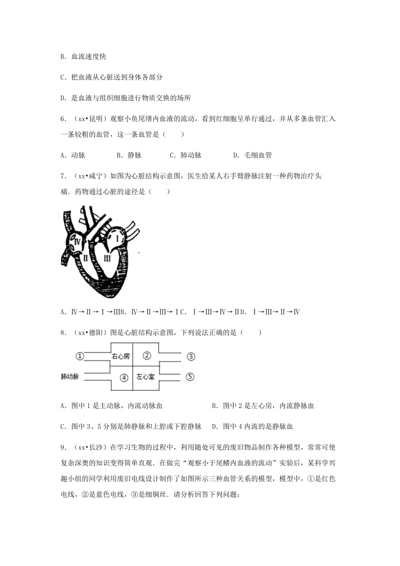 2019-2020年中考生物复习 第五单元 第二节 人体生命活动的能量供给特色训练.doc_第2页