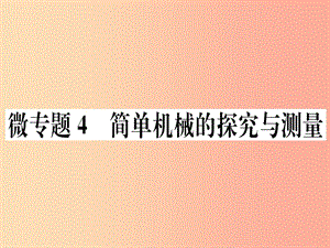 2019春八年級物理下冊 微專題4 簡單機械的探究與測量習題課件 新人教版.ppt