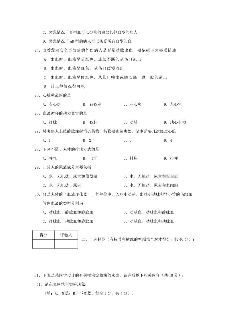 2019-2020年七年级生物下学期期中质量检测试题.doc_第3页