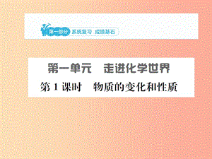 安徽省2019年中考化學(xué)總復(fù)習(xí) 第一單元 走進(jìn)化學(xué)世界 第1課時(shí) 物質(zhì)的變化和性質(zhì)課件.ppt