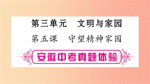 安徽省2019屆中考道德與法治總復(fù)習(xí) 九上 第3單元 文明與家園 第5課 守望精神家園考點突破課件.ppt