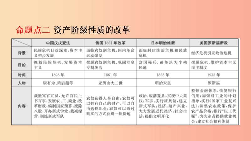 山东省济南市2019年中考历史总复习专题六中外历史上的重大改革课件.ppt_第3页