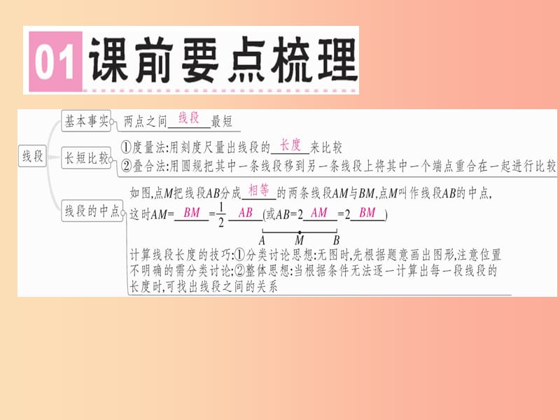 广东省2019年秋七年级数学上册第四章基本平面图形第2课时比较线段的长短习题课件（新版）北师大版.ppt_第2页