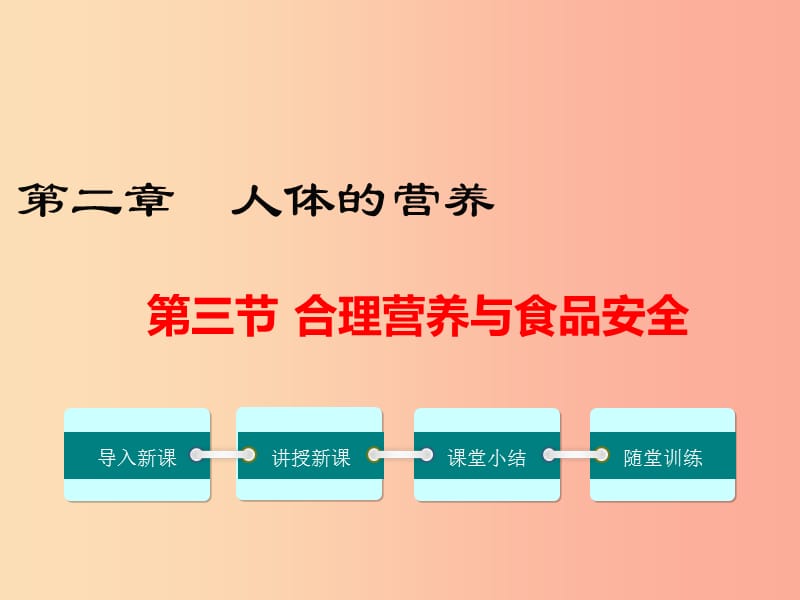 2019年春七年级生物下册 第四单元 第二章 第三节 合理营养与食品安全课件 新人教版.ppt_第1页