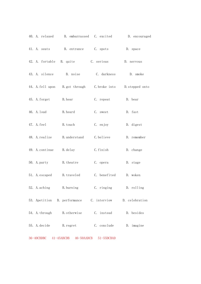 2019-2020年高考英语一轮复习 完形填空训练33.doc_第2页