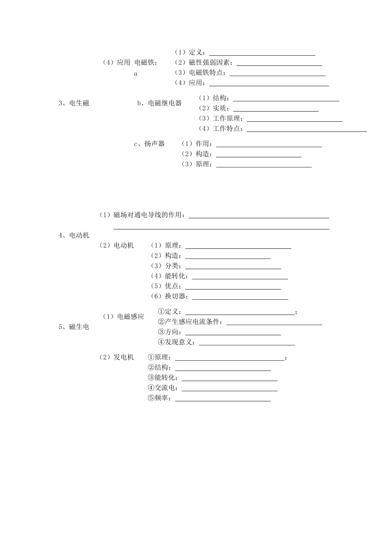 2019-2020年中考物理总复习知识网络第九章电和磁.doc_第2页