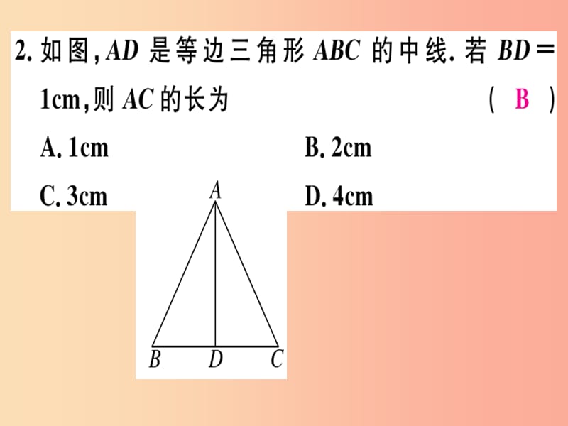 八年级数学上册 第十七章 特殊三角形 17.1 等腰三角形 第2课时 等边三角形的性质习题课件 冀教版.ppt_第3页