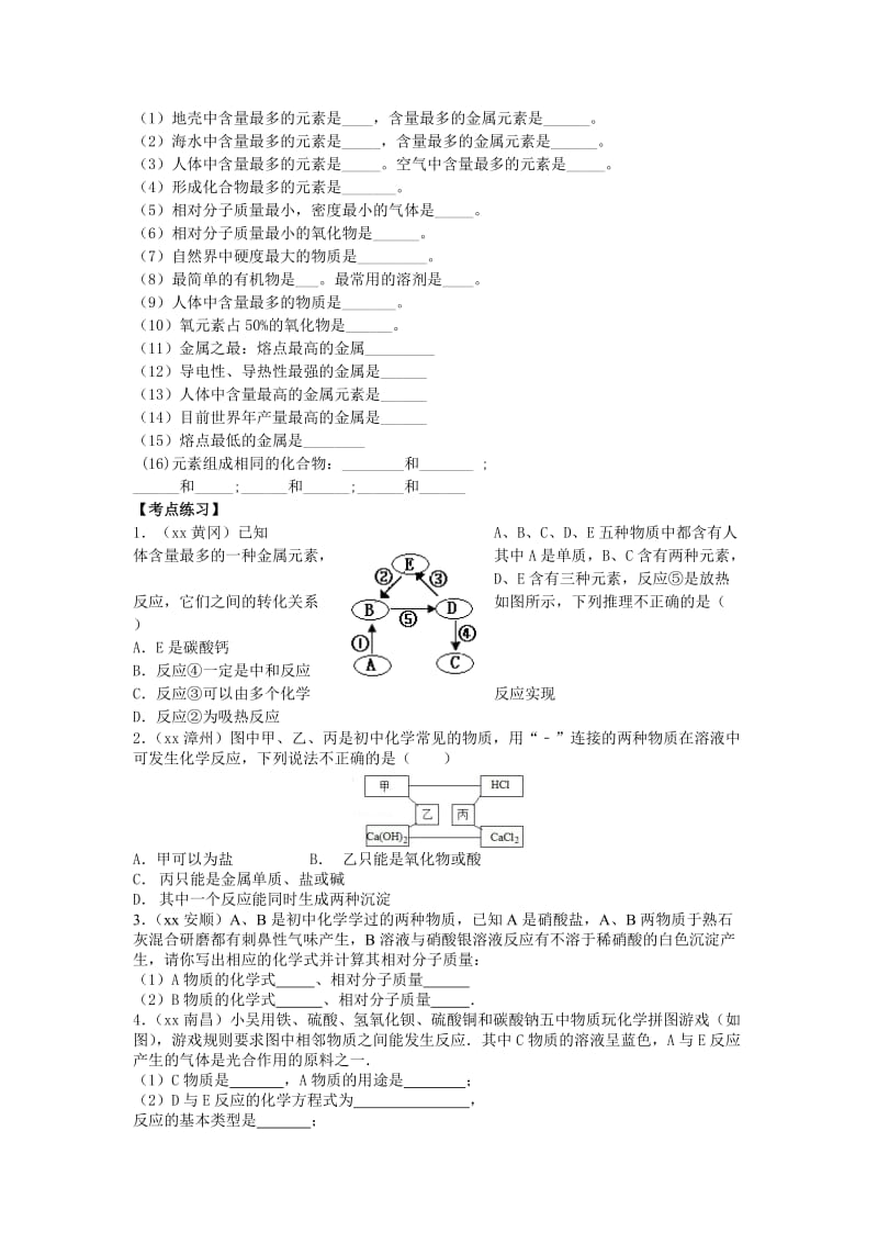 2019-2020年中考化学（泰安适用）二轮专题复习（五年中考%2B考点梳理%2B强化训练）专题十五：物质的推断.doc_第3页