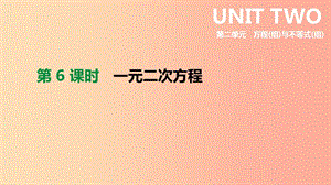 2019年中考數(shù)學專題復習 第二單元 方程（組）與不等式（組）第06課時 一元二次方程課件.ppt