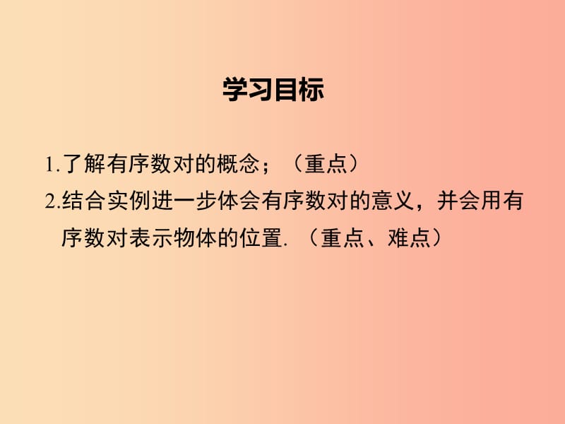 2019春七年级数学下册 第七章 平面直角坐标系 7.1 平面直角坐标系 7.1.1 有序数对教学课件 新人教版.ppt_第2页