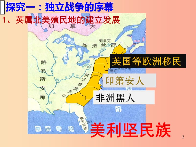 2019年秋九年级历史上册 第六单元 资本主义制度的初步确立 第18课 美国的独立课件1 新人教版.ppt_第3页