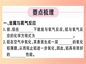 九年級化學(xué)下冊 第八單元 金屬和金屬材料 第1課時 金屬與氧氣、酸的反應(yīng)習(xí)題課件 新人教版.ppt