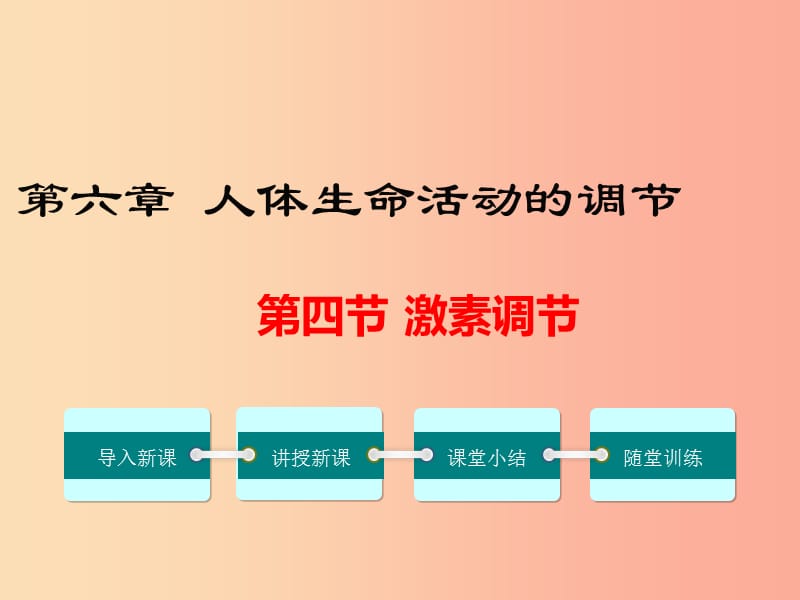 2019年春七年级生物下册 第四单元 第六章 第四节 激素调节课件 新人教版.ppt_第1页