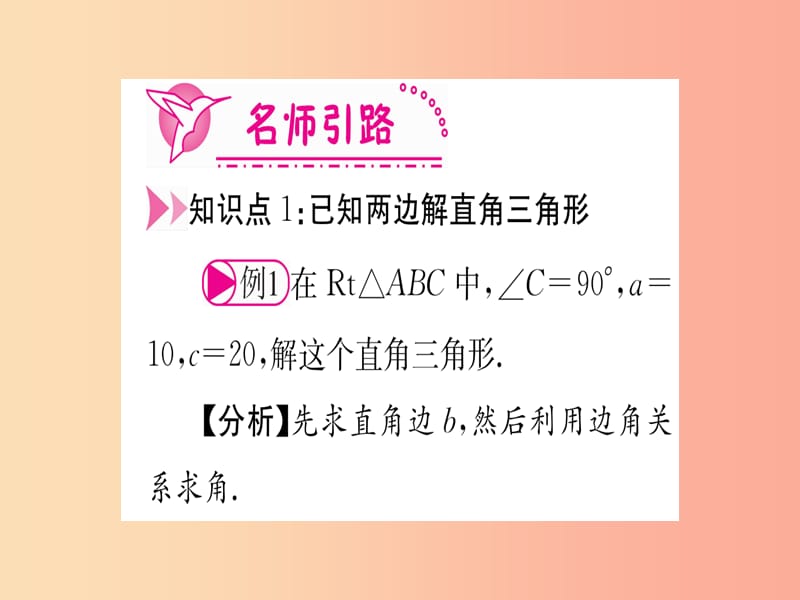 九年级数学下册第28章锐角三角函数28.2直角三角形及其应用28.2.1解直角三角形课堂导练含2019中考真题.ppt_第3页