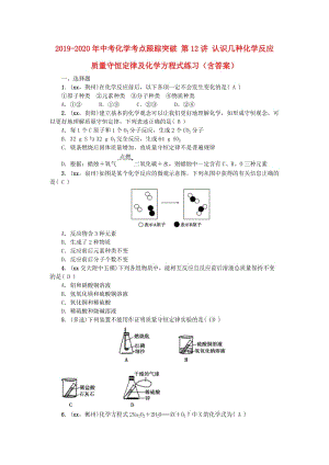 2019-2020年中考化學(xué)考點跟蹤突破 第12講 認(rèn)識幾種化學(xué)反應(yīng) 質(zhì)量守恒定律及化學(xué)方程式練習(xí)（含答案）.doc