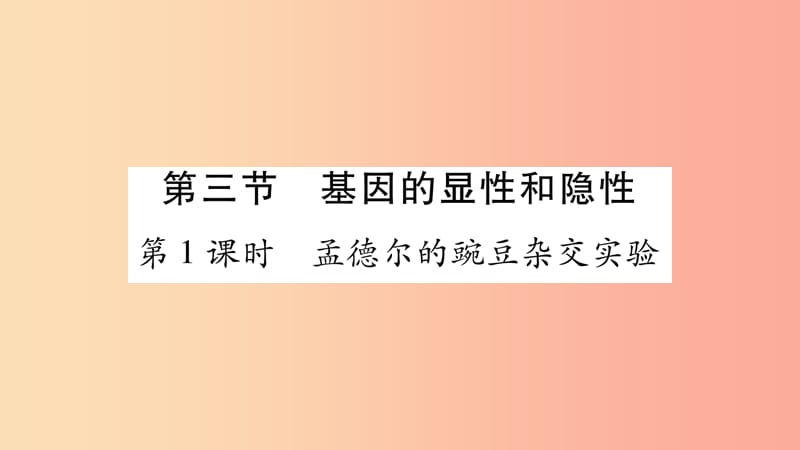 2019年八年级生物下册 7.2.3 基因的显性和隐性课件 新人教版.ppt_第1页