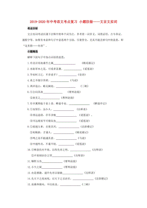 2019-2020年中考語(yǔ)文考點(diǎn)復(fù)習(xí) 小題狂做——文言文實(shí)詞.doc