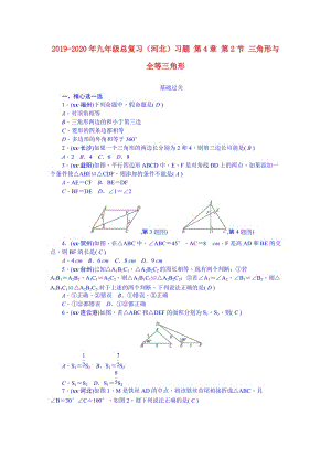 2019-2020年九年級(jí)總復(fù)習(xí)（河北）習(xí)題 第4章 第2節(jié) 三角形與全等三角形.doc