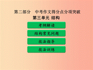 廣東省中考語(yǔ)文二輪復(fù)習(xí) 第二部分 中考作文得分點(diǎn)分項(xiàng)突破 第三單元 結(jié)構(gòu)課件 新人教版.ppt