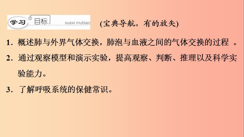 2019年七年级生物下册 第四单元 第三章 第二节 发生在肺内的气体交换课件 新人教版.ppt_第3页