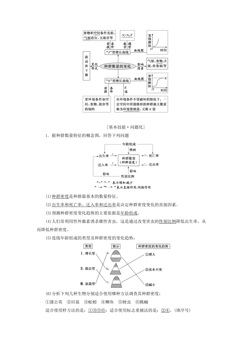 2019-2020年高考生物一轮复习 第十单元 种群和群落 第一讲 种群的特征和数量变化精选教案.doc_第2页