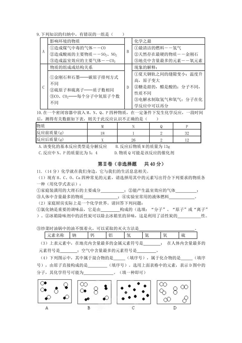 2019-2020年九年级化学第二次单元测试.doc_第2页