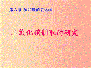 2019屆九年級化學(xué)上冊 6.2 二氧化碳制取的研究課件3 新人教版.ppt