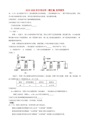 2019-2020年中考化學一模匯編 科學探究.doc