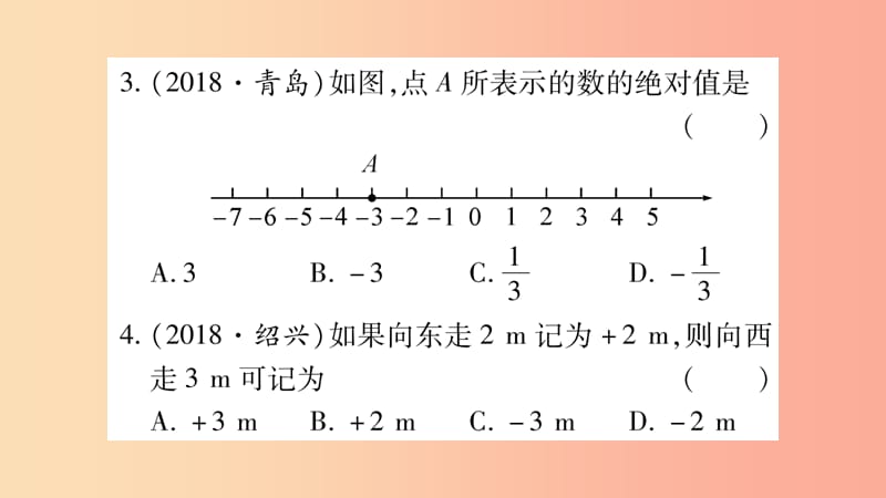 湖南省2019年中考数学复习 第一轮 考点系统复习 第1章 数与式 第1节 实数习题课件.ppt_第3页