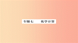 2019年中考化學總復習 第二輪 專題訓練 提升能力 專題七 化學計算練習課件.ppt