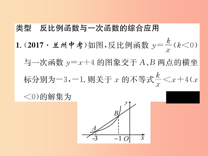 2019秋九年级数学上册 专题训练3 反比例函数与一次函数习题课件（新版）沪科版.ppt_第2页