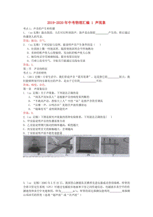 2019-2020年中考物理匯編 1 聲現(xiàn)象.doc