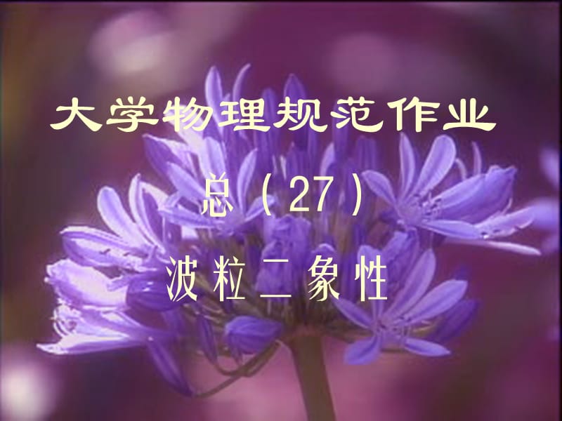 大学物理规范作业(本一)27解答.ppt_第1页