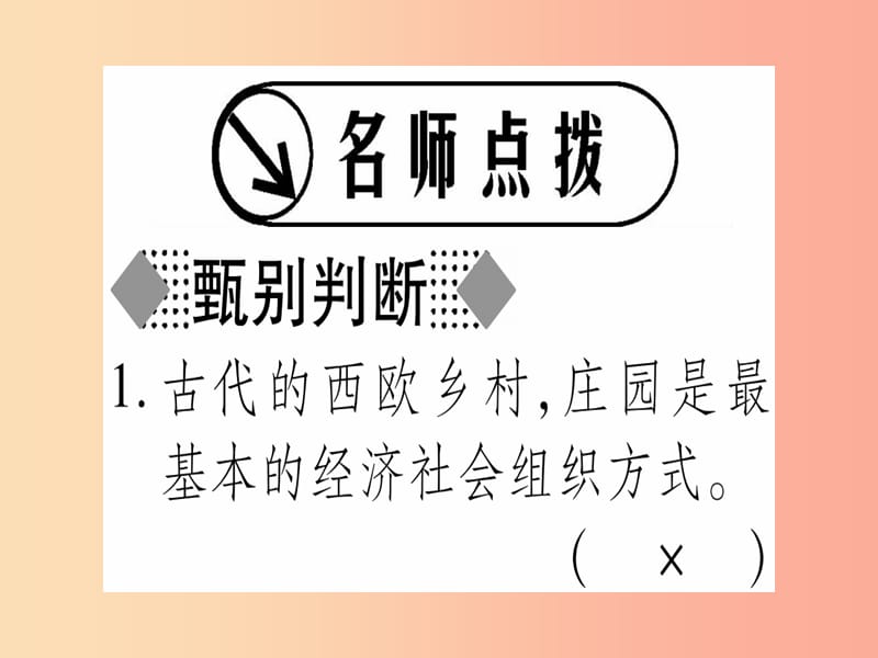 广西2019年秋九年级历史上册 第2单元 中古时期的欧洲和亚洲 第7课 西欧中世纪庄园和城市课件 中华书局版.ppt_第2页