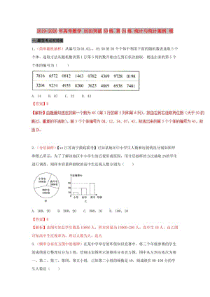 2019-2020年高考数学 回扣突破30练 第24练 统计与统计案例 理.doc