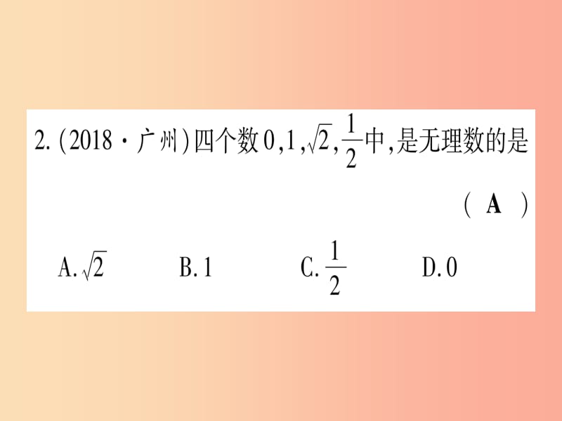 宁夏专版2019中考数学复习第1轮考点系统复习第1章数与式第1节实数课时1实数的有关概念作业课件.ppt_第3页