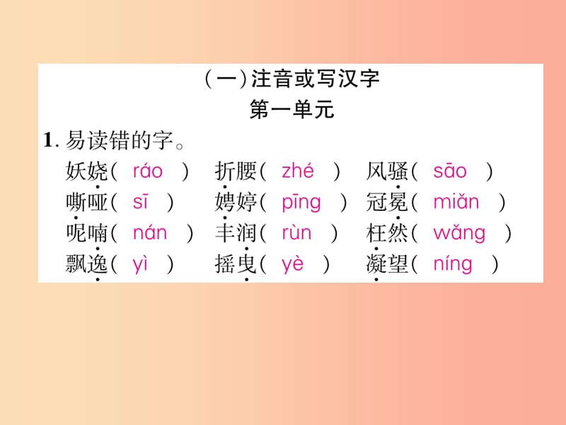 2019年九年级语文上册 专题1 拼音与汉字 注音或写汉字习题课件 新人教版.ppt_第2页