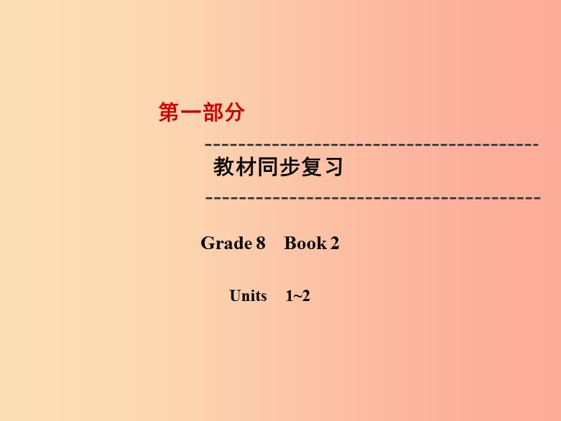 云南省2019中考英语复习第1部分教材同步复习Grade8Book2Units1_2课件.ppt_第1页