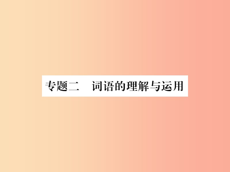 毕节专版2019年八年级语文上册专题2词语的理解与运用习题课件新人教版.ppt_第1页