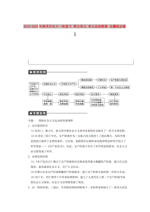 2019-2020年高考歷史大一輪復(fù)習 第五單元 單元總結(jié)教案 岳麓版必修1.doc