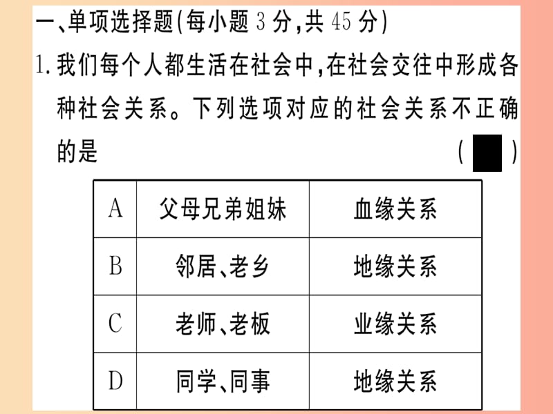 八年级道德与法治上册 第一次月考仿真模拟检测卷课件 新人教版.ppt_第2页