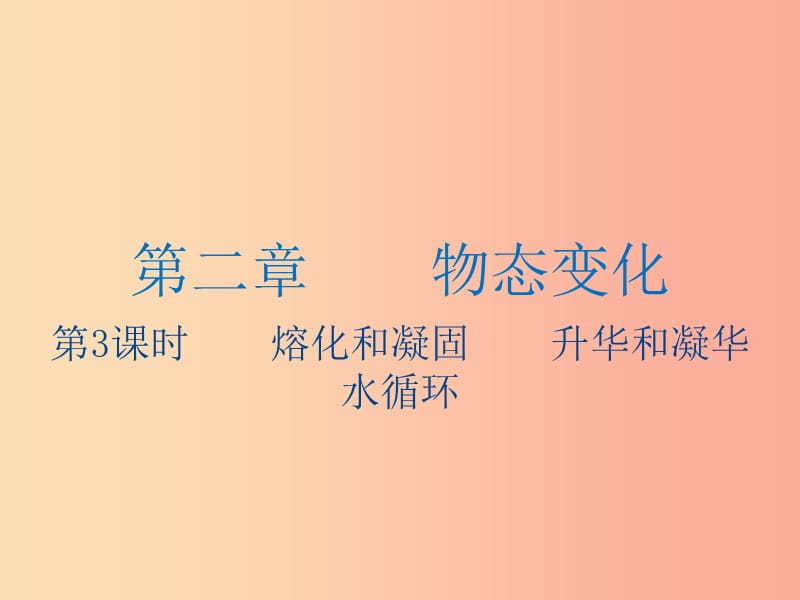 江苏省2019年中考物理 第3课时 熔化和凝固 升华和凝华复习课件.ppt_第1页