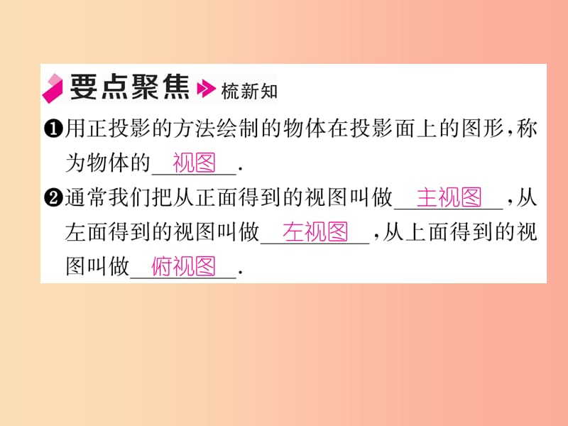 2019年秋九年级数学上册 第5章 投影与视图 5.2 视图（1）作业课件北师大版.ppt_第2页